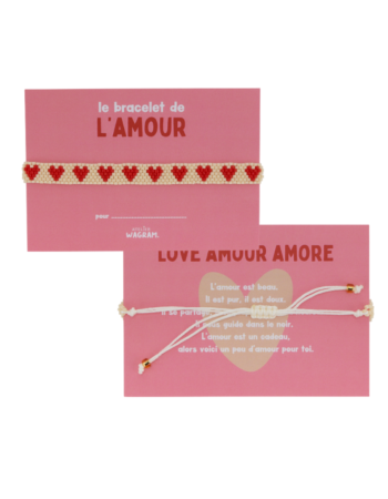 Bracelet perles blanc rouge Atelier Wagram – Bracelet tendance enfant maman