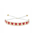 Bracelet perles blanc rouge Atelier Wagram – Bracelet tendance enfant maman