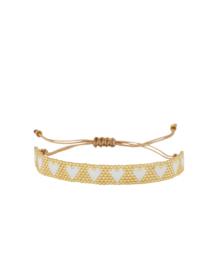 Bracelet perles or blanc Atelier Wagram – Bracelet tendance femme et enfant
