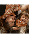Foulard marron blanc Atelier Wagram – Foulard coton tendance enfant maman
