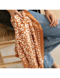 Foulard marron blanc Atelier Wagram – Foulard coton tendance enfant maman