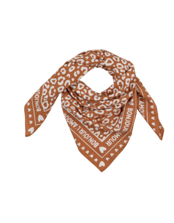 Foulard marron blanc Atelier Wagram – Foulard coton tendance enfant maman