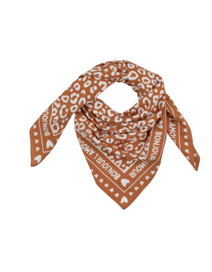 Foulard marron blanc Atelier Wagram – Foulard coton tendance enfant maman