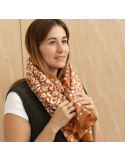 Foulard marron blanc Atelier Wagram – Foulard coton tendance enfant maman