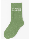 Chaussettes à paillettes “Maman d’Amour” Vert