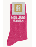 Chaussettes “Meilleure Maman” à paillettes – Cadeau maman