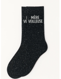 Chaussettes à paillettes “Mère Veilleuse” Noir – WOOM