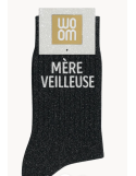 Chaussettes à paillettes “Mère Veilleuse” Noir – WOOM