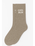 Chaussettes à paillettes “Cool Mum” Beige – WOOM