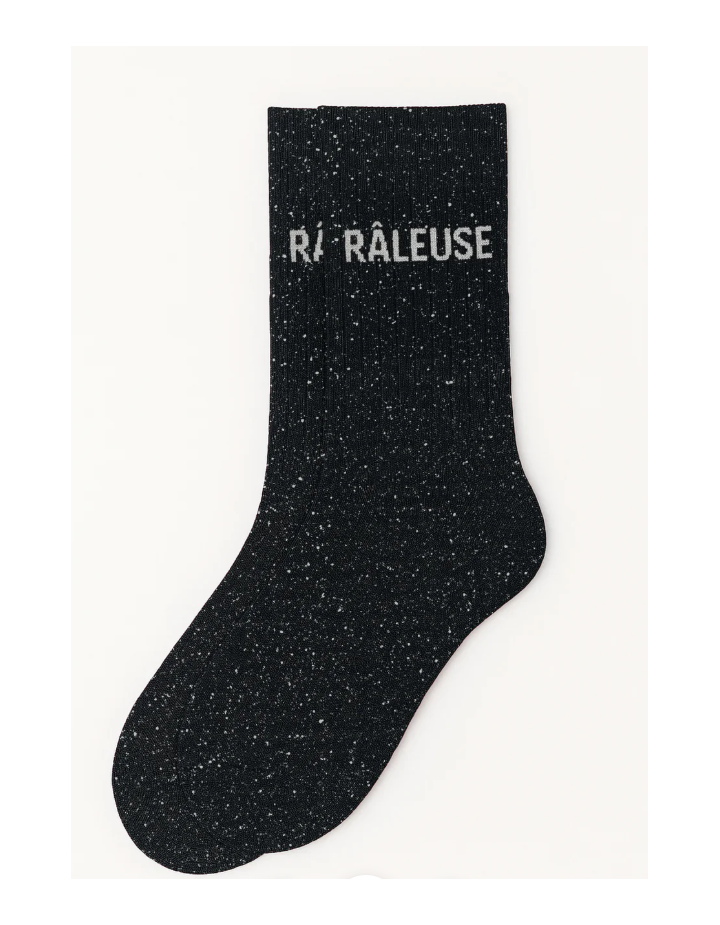 Chaussettes à paillettes “Râleuse” Noir – WOOM
