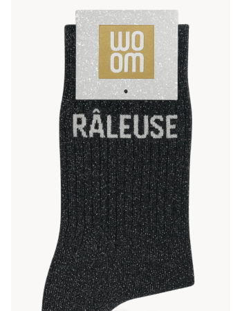 Chaussettes à paillettes “Râleuse” Noir – WOOM
