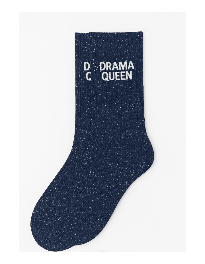 Chaussettes à paillettes “Drama Queen” Bleu Marine – WOOM