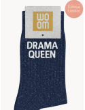 Chaussettes à paillettes “Drama Queen” Bleu Marine – WOOM