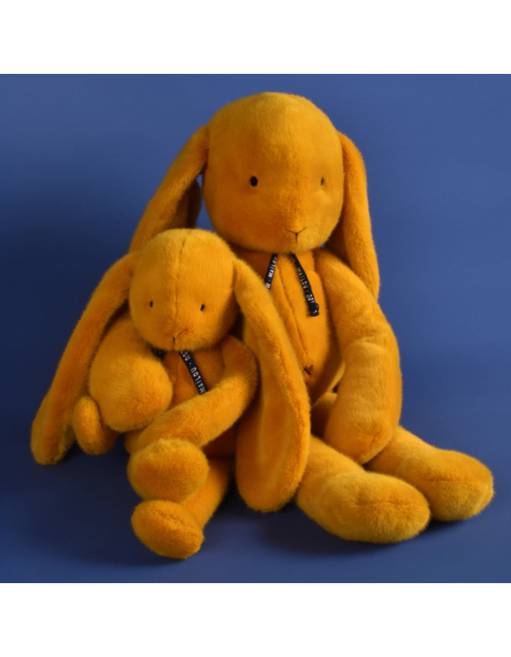 Peluche Lapin Méloé safran 37 cm Mailou Tradition – Peluche made in France