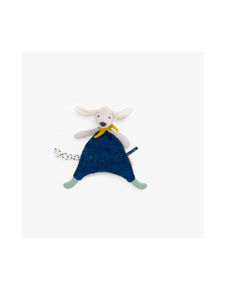 Doudou Plat Pilou Bleu Puce & Pilou – Moulin Roty