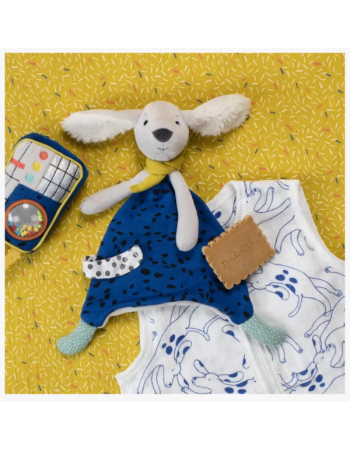 Doudou Plat Pilou Bleu Puce & Pilou – Moulin Roty