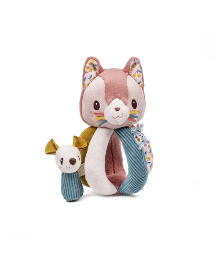 Hochet à poignées Jeanne le Chat – Lilliputiens | Jouet d’éveil bébé