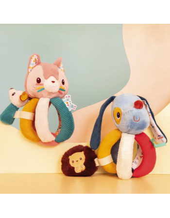 Hochet à poignées Jeanne le Chat – Lilliputiens | Jouet d’éveil bébé