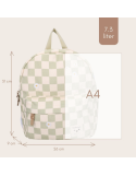 Sac à dos enfant Pâquerettes Beige Vert 31 cm | Maternelle Kidzroom