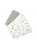 Pack 3 mini langes Olive Bloom 70x70 cm – Baby Shower