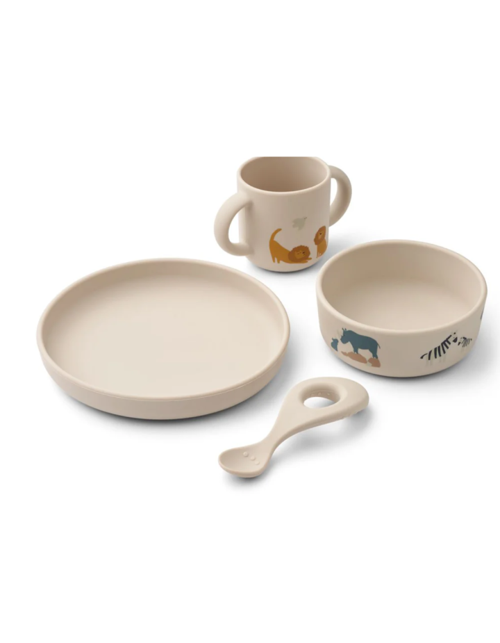 Coffret Repas Silicone Vivi Safari all-together- Mix Liewood | Vaisselle Bébé