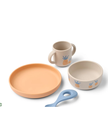 Coffret Repas Silicone Vivi Pineaple Sandy Mix Liewood | Vaisselle Bébé