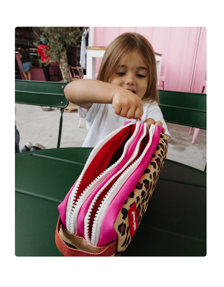 Trousse scolaire enfant Léopard #7 – Hello Hossy | Double compartiment