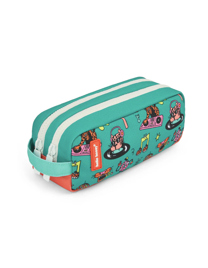 Trousse double compartiment Disco Roar – Hello Hossy | École & maternelle