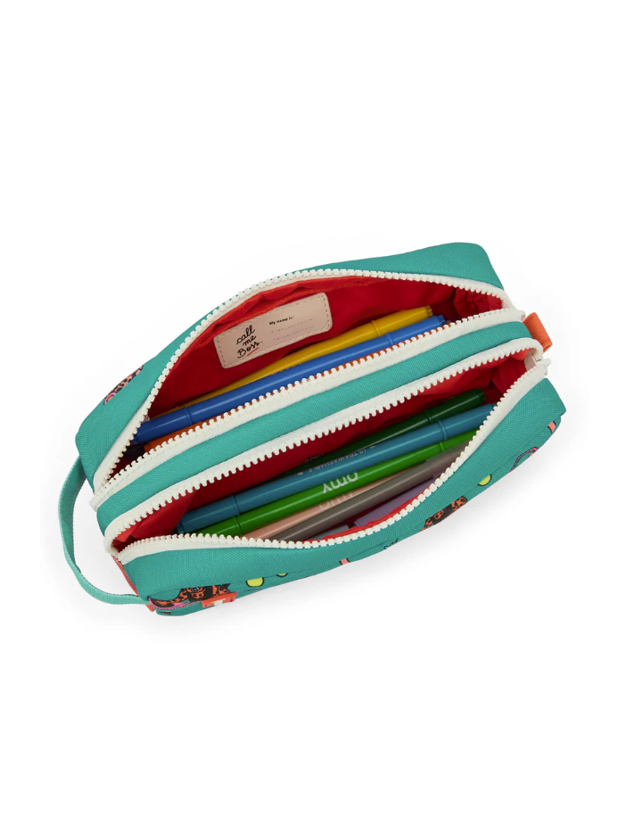 Trousse double compartiment Disco Roar – Hello Hossy | École & maternelle