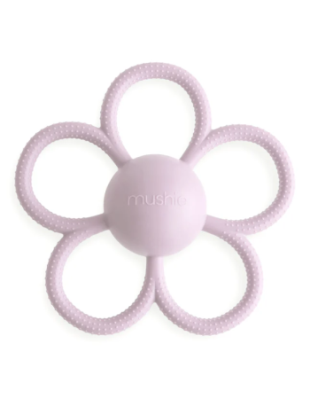 Daisy Rattle Teether Mushie Dusty Rose | Hochet anneau dentition bébé