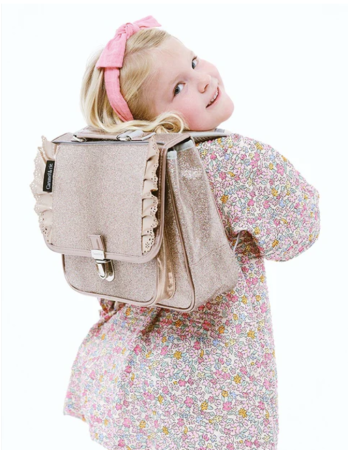 Petit cartable Froufrous Paillettes Cuivre – Caramel & Cie | Maternelle