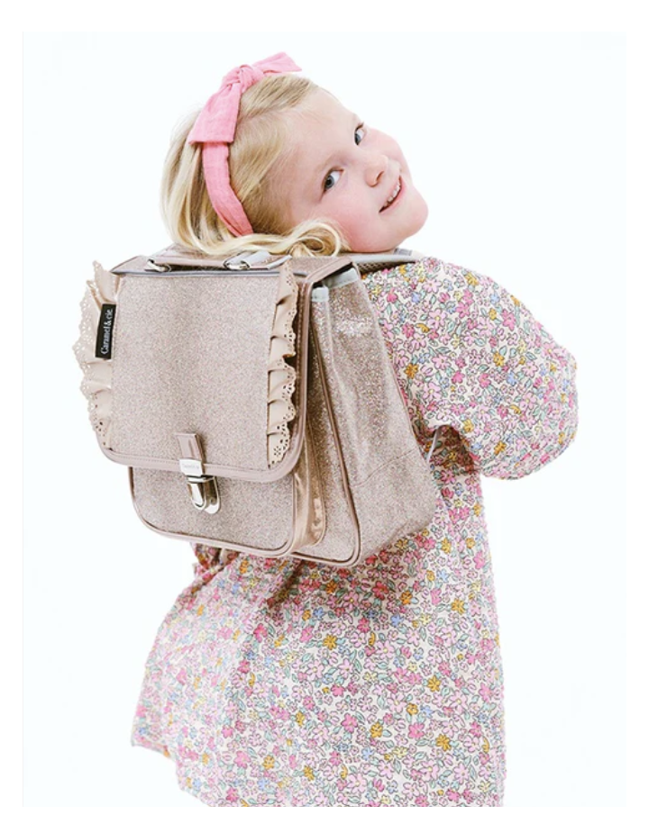 Petit cartable Froufrous Paillettes Cuivre – Caramel & Cie | Maternelle