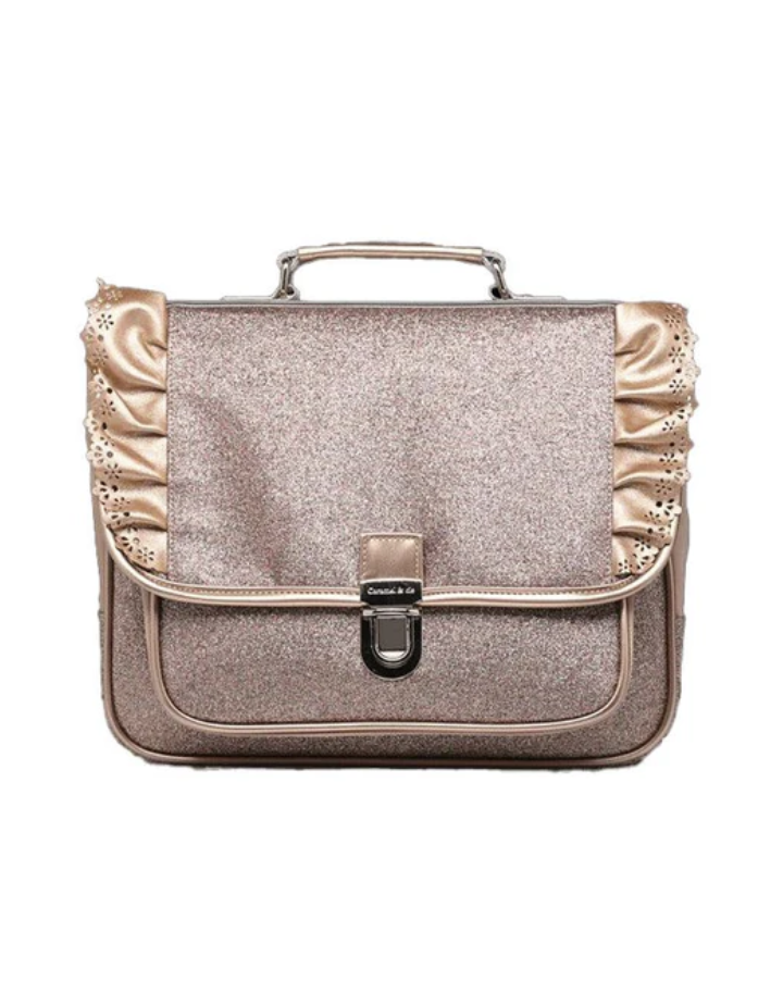 Petit cartable Froufrous Paillettes Cuivre – Caramel & Cie | Maternelle
