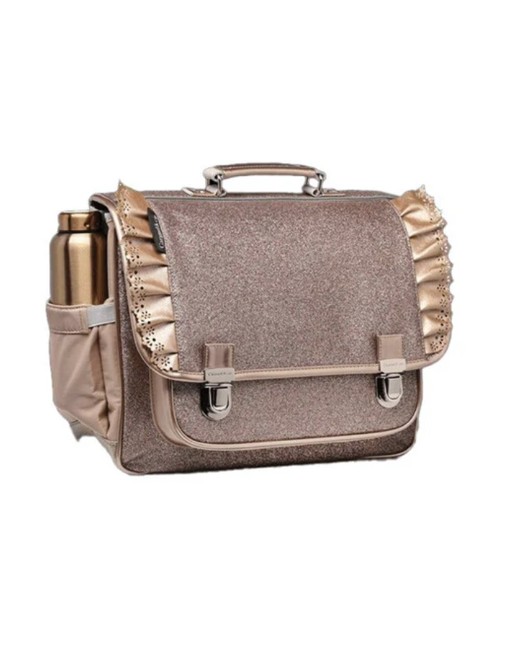 Cartable moyen Froufrous Paillettes Cuivre – Caramel & Cie | CP à CE2