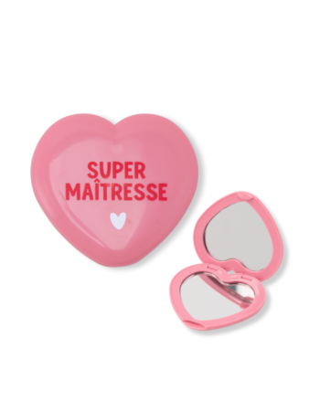 Miroir de Poche Rose Super Maîtresse Atelier Wagram | Cadeau Maîtresse