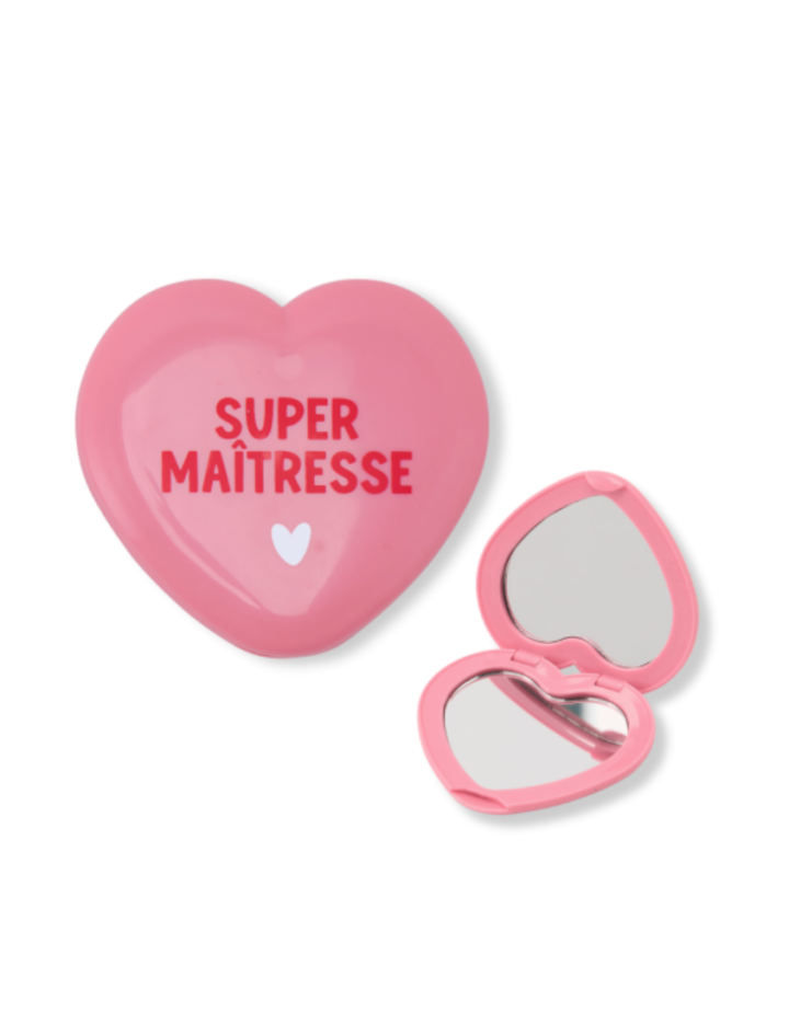Miroir de Poche Rose Super Maîtresse Atelier Wagram | Cadeau Maîtresse