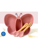 Set repas Papillon Rose enfant Les Petits Citrons personnalisé