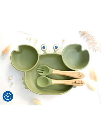 Set repas Crabe Olive enfant Les Petits Citrons personnalisé