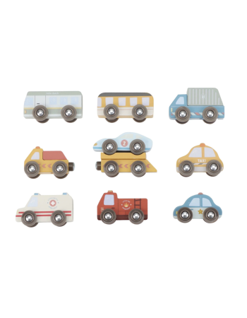 Ensemble de Véhicules en Bois Little Dutch | Jouets de Ville Dès 2 Ans