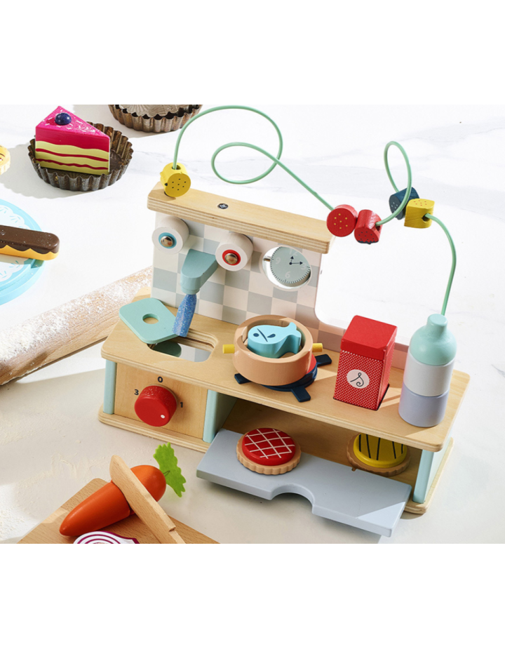 Cuisine d’Éveil en Bois Multi-Activités Vilac | Jeu d’Imitation Dès 18 Mois