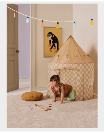 Tente de jeu jaune à carreaux Kids Concept
