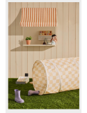 Tunnel de jeu jaune à carreaux Kids Concept