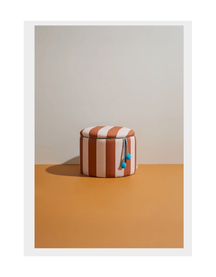 Pouf cylindrique avec rangement marron Kids Concept