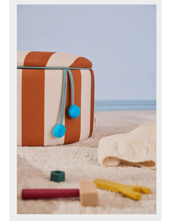 Pouf cylindrique avec rangement marron Kids Concept