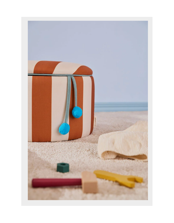 Pouf cylindrique avec rangement marron Kids Concept