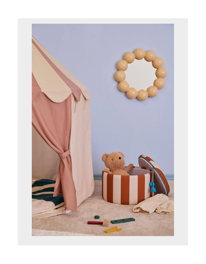 Pouf cylindrique avec rangement marron Kids Concept