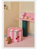 Pouf cylindrique avec rangement rose Kids Concept