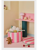 Pouf cylindrique avec rangement rose Kids Concept