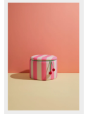Pouf cylindrique avec rangement rose Kids Concept