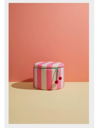 Pouf cylindrique avec rangement rose Kids Concept